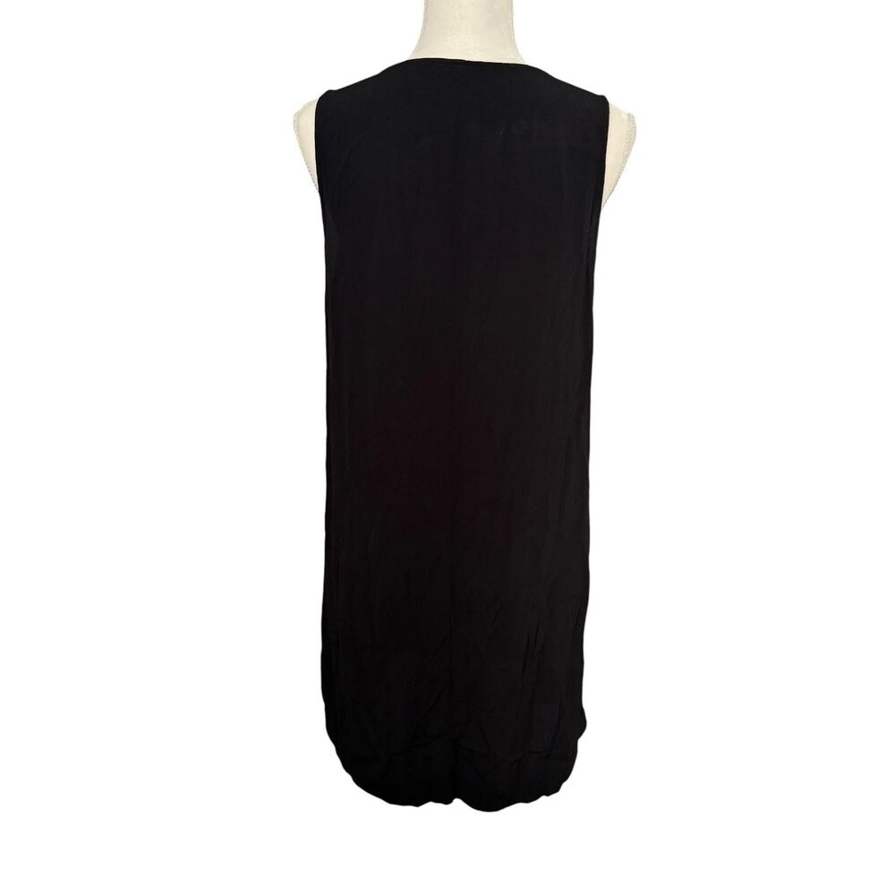 Madewell Dress Womens Medium Black V Neck Sleeveless Button Front Shift Dress - Picture 5 of 9